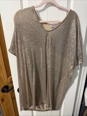 Short Sleeve Sequin dress in Taupe